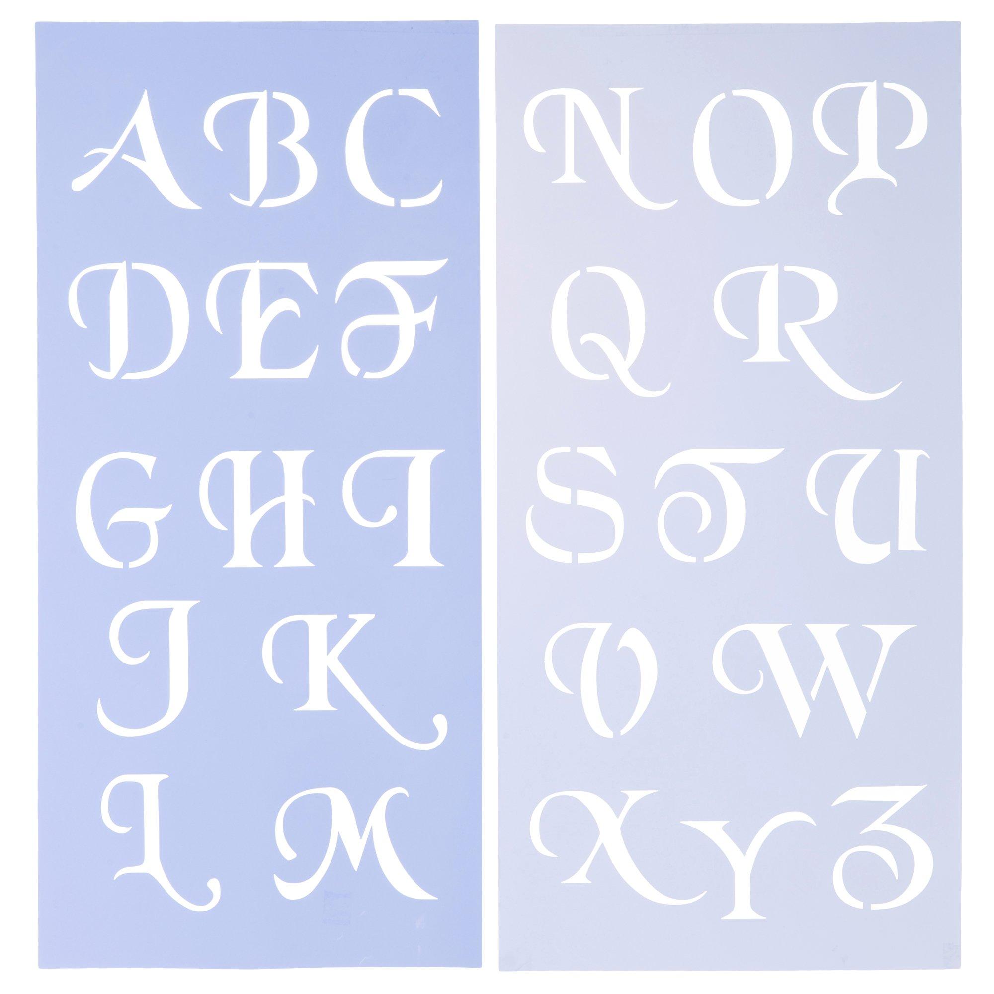 Uppercase Simple Script Alphabet Stencils Hobby Lobby 825836