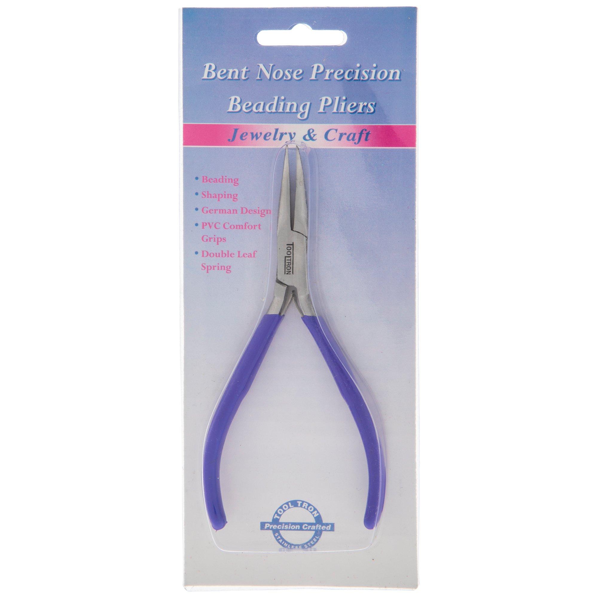 Bent Nose Pliers 45º Smooth Jaws Jewelry Making Hobby Craft Wire Work 4-1/2