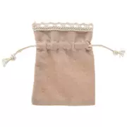 Khaki Jewelry Bags With Lace Trim