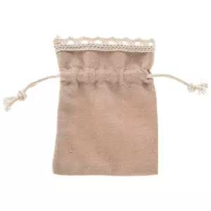 Khaki Jewelry Bags With Lace Trim
