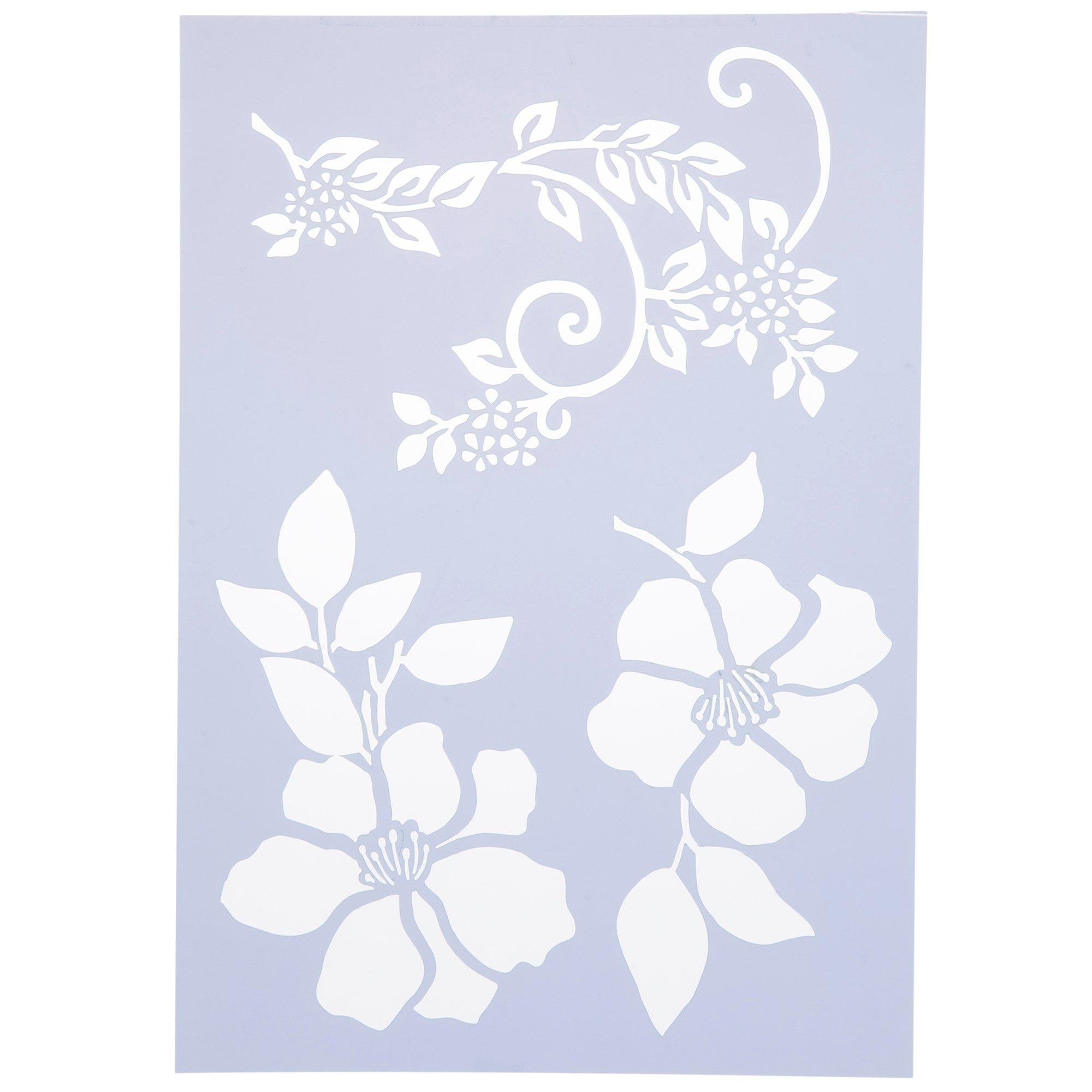 Large Hibiscus Flowers Stencils Reusable Hawaiian Floral Stencil Template  Signs Home Wall Decor