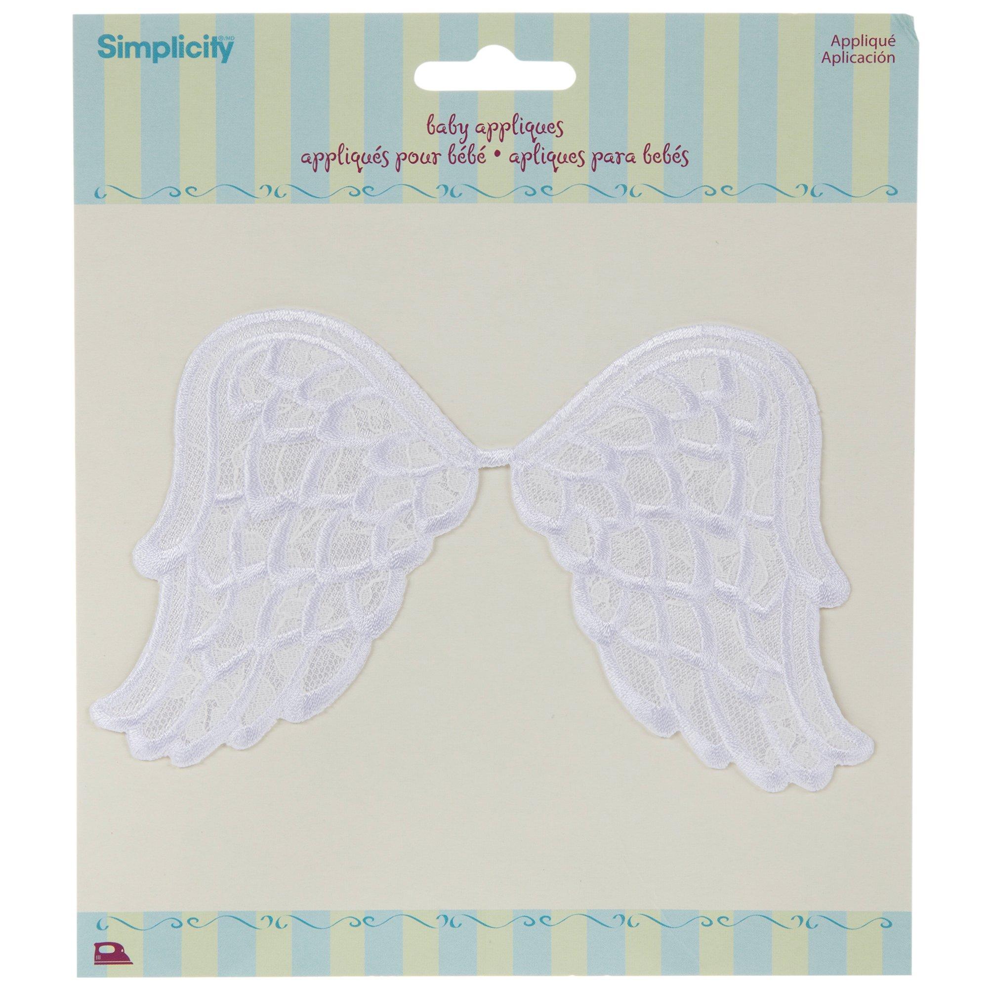 White Angel Wings Iron-On Applique