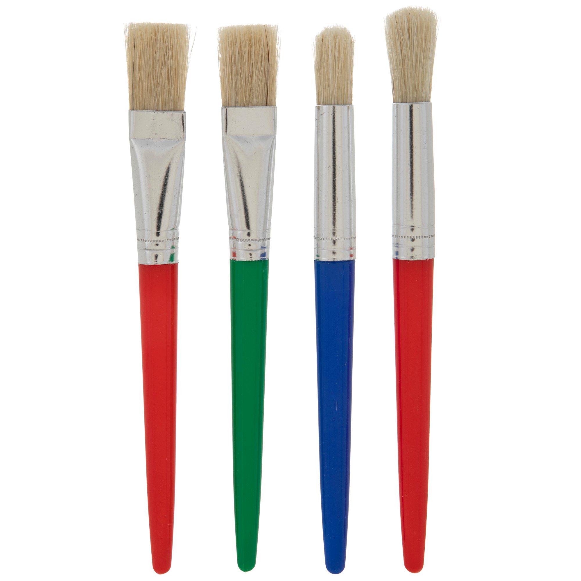 Mr. Brush Round No. 4 Mr.Hobby - Pennello Modellismo Con Setole PBT E Grip In Silicone