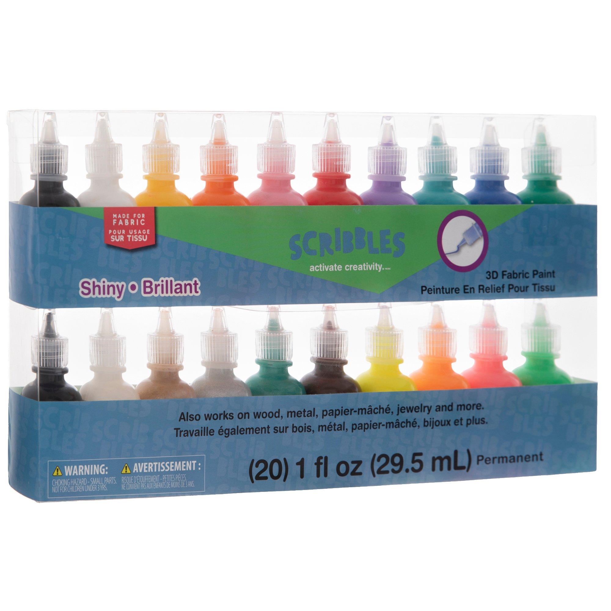 Scribbles Dimensional Fabric Paint Set 20 Pieces Hobby Lobby 840090