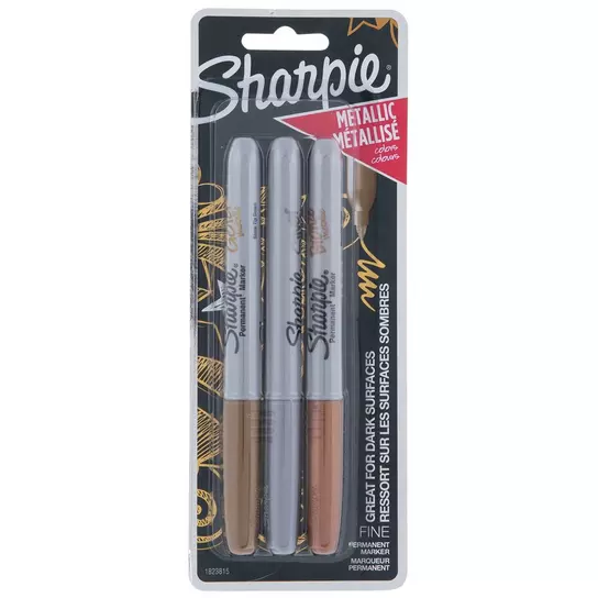 Metallic Fine Point Sharpie Markers - 3 Piece Set