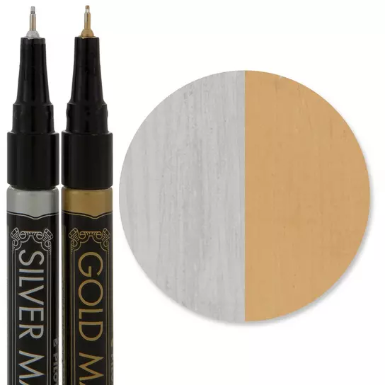 Gold & Silver Pilot Extra Fine Tip Metallic Paint Markers - 2