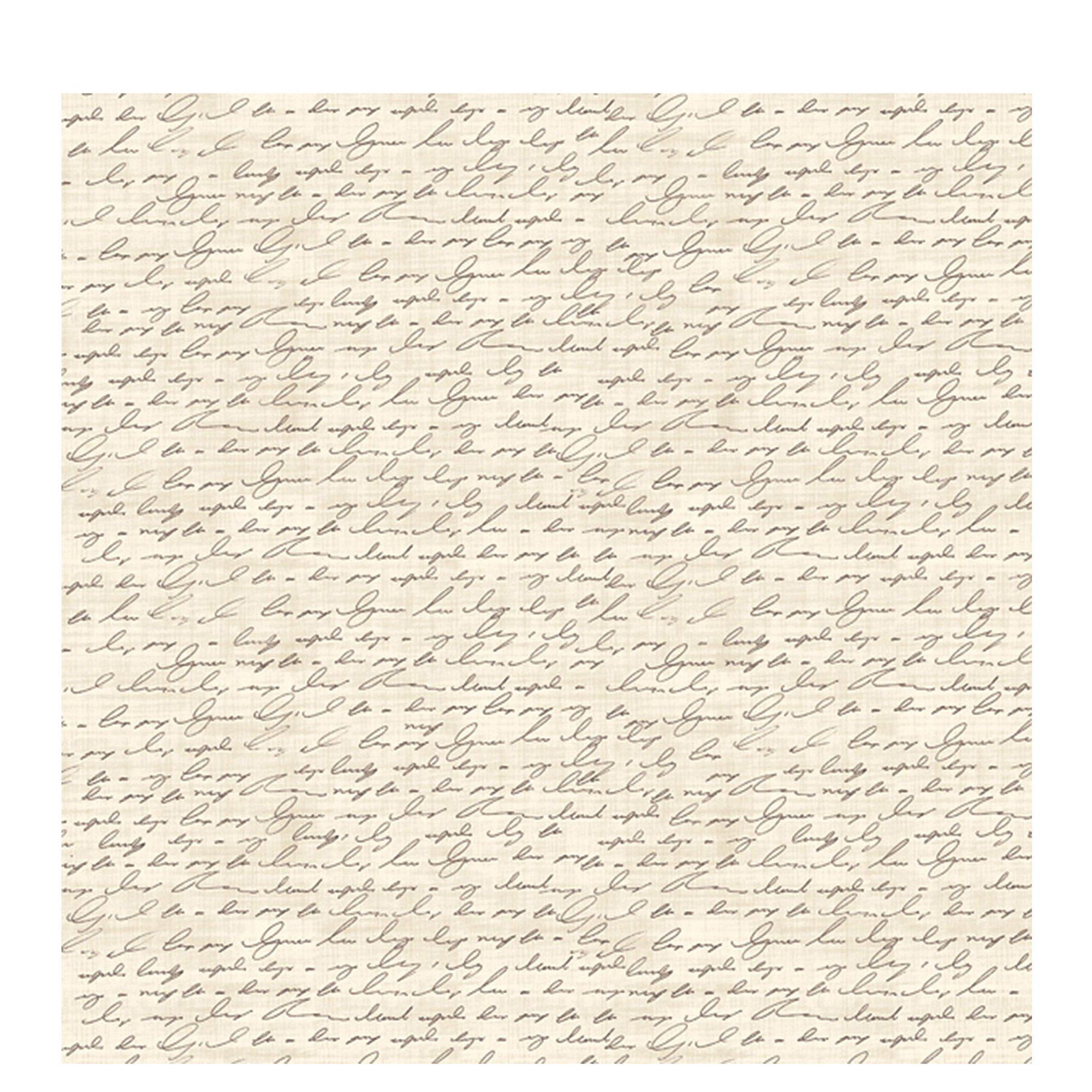 Black & Cream Script Scrapbook Paper 12" x 12" Hobby Lobby 846865