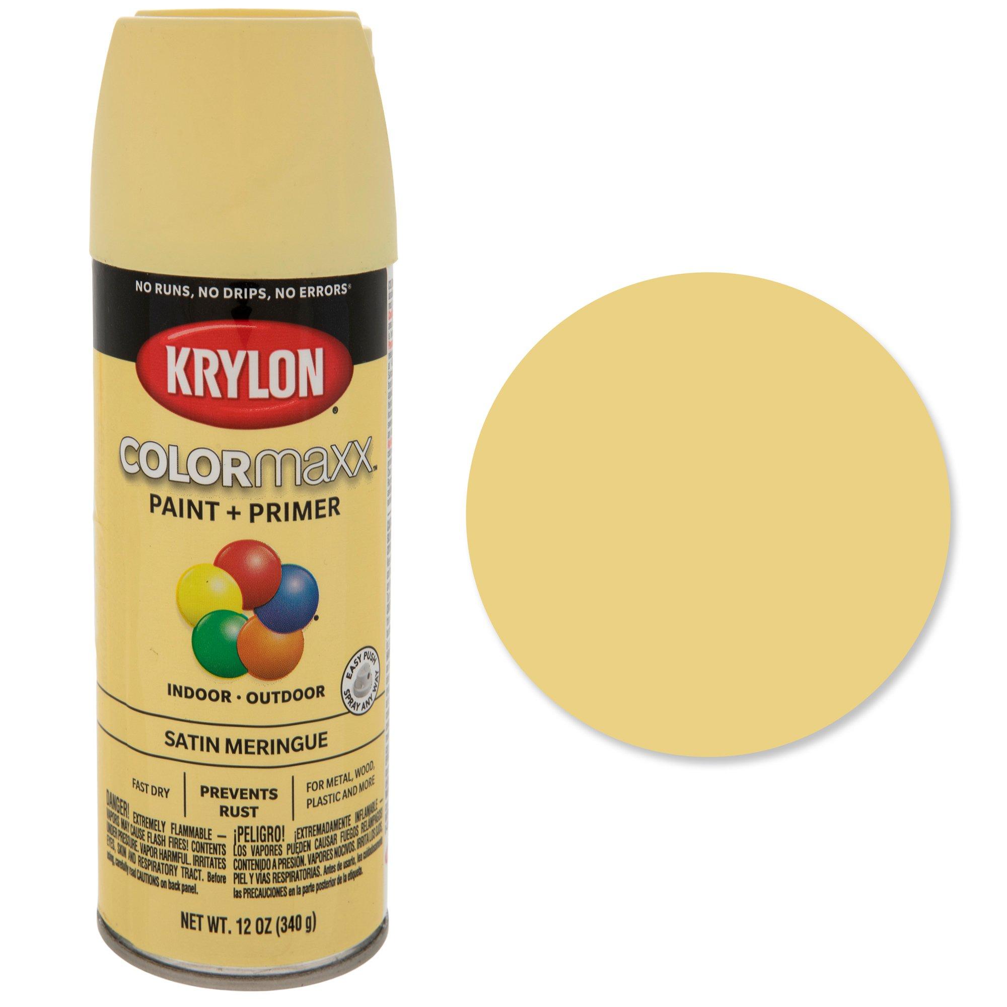 COLORmaxx Spray Paint + Primer, Satin Meringue, 12-oz.