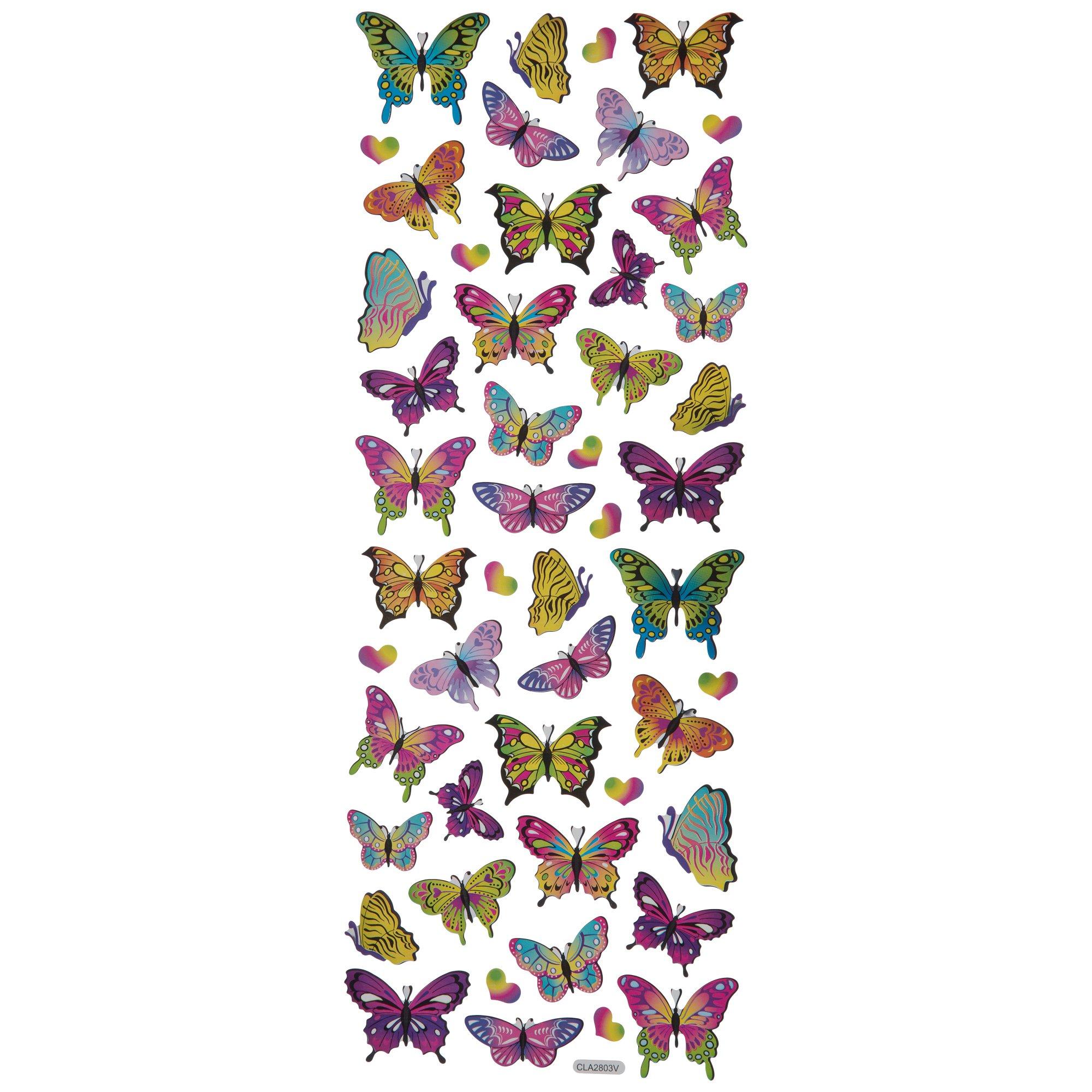 Butterfly & Heart Foil Stickers Hobby Lobby 853564