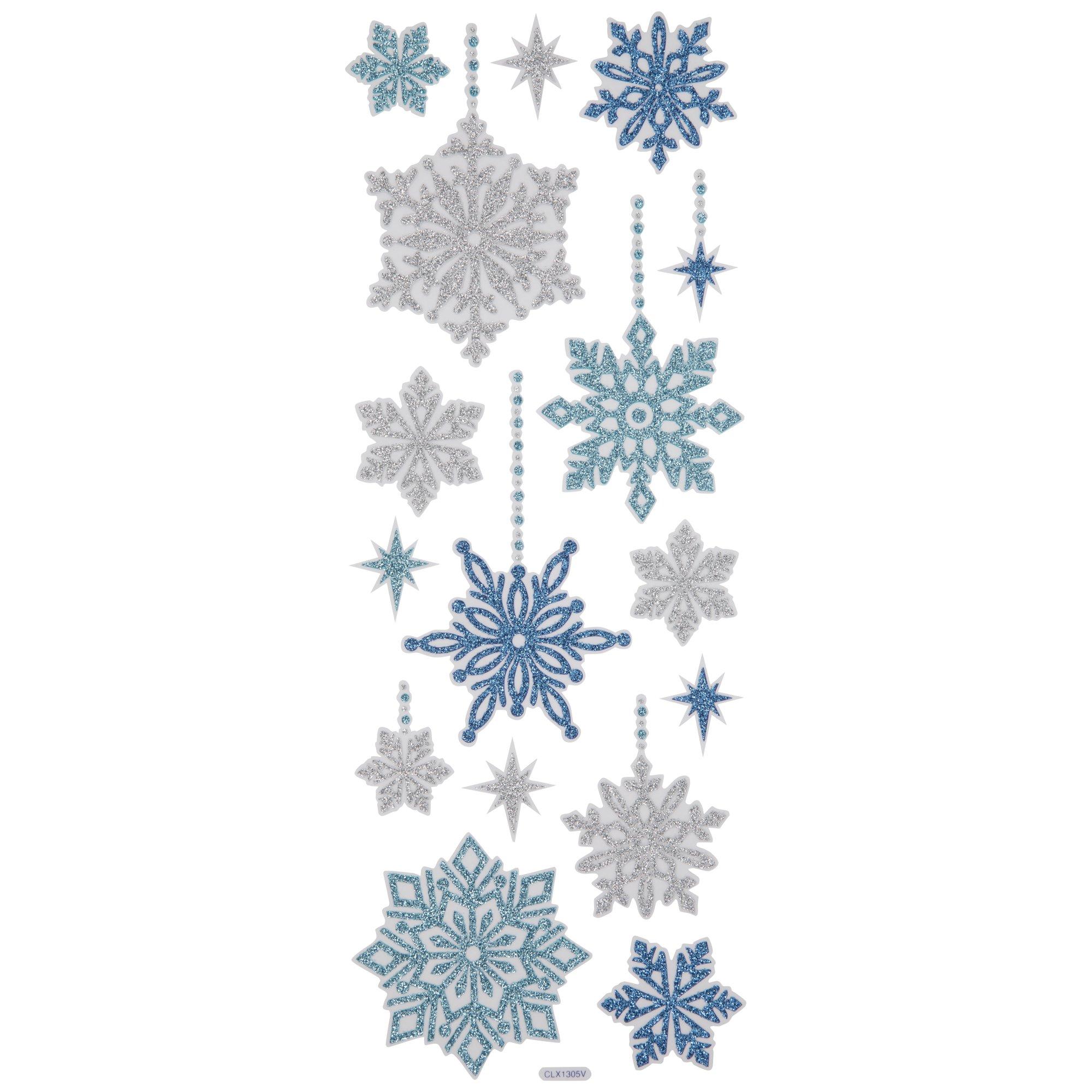 NOLITOY 1 Glitter Snowflake Sticker Flash Day Gift Foam
