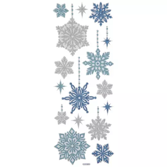 Snowflake Glitter Stickers, Hobby Lobby, 854018
