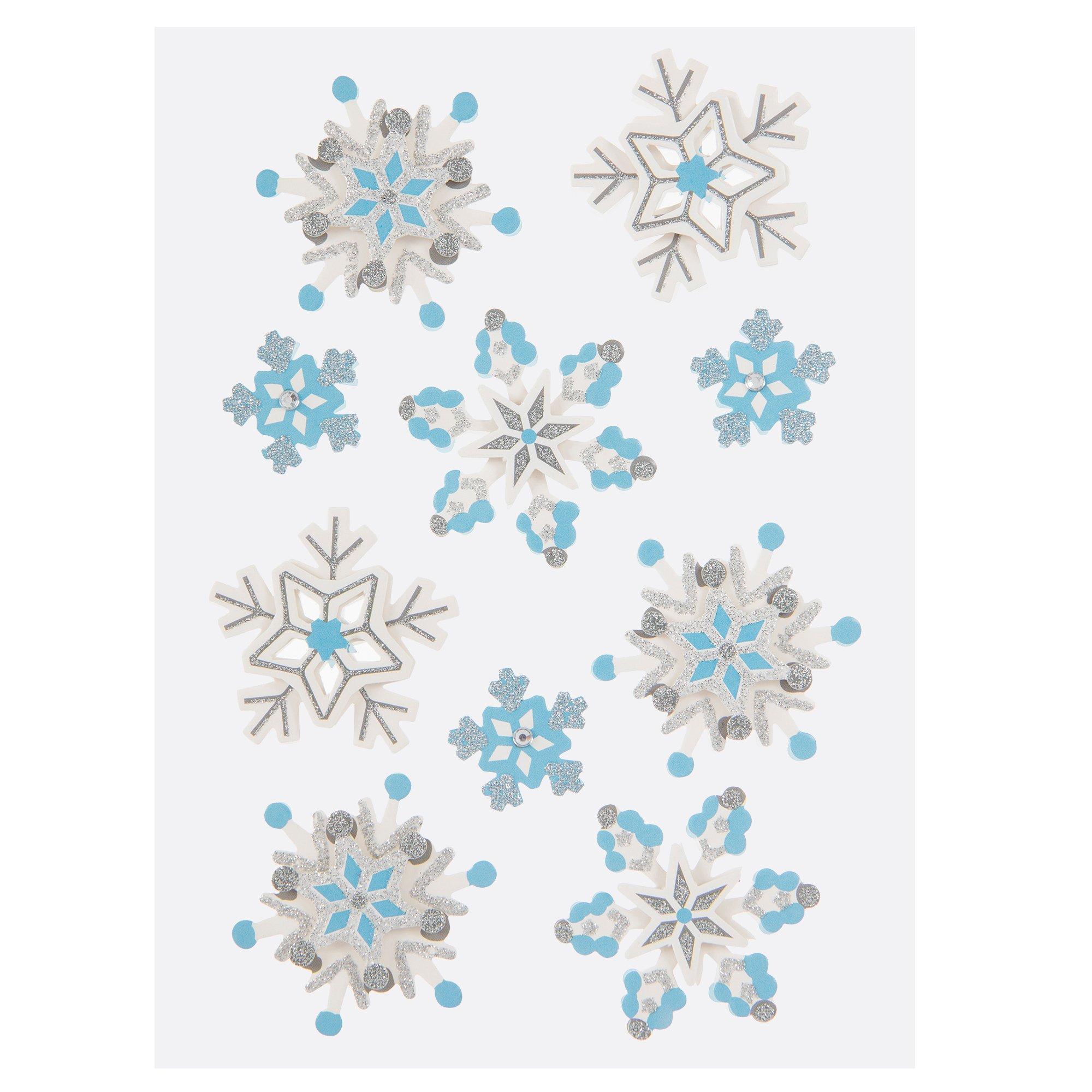 Snowflake Glitter 3D Stickers Hobby Lobby 855825