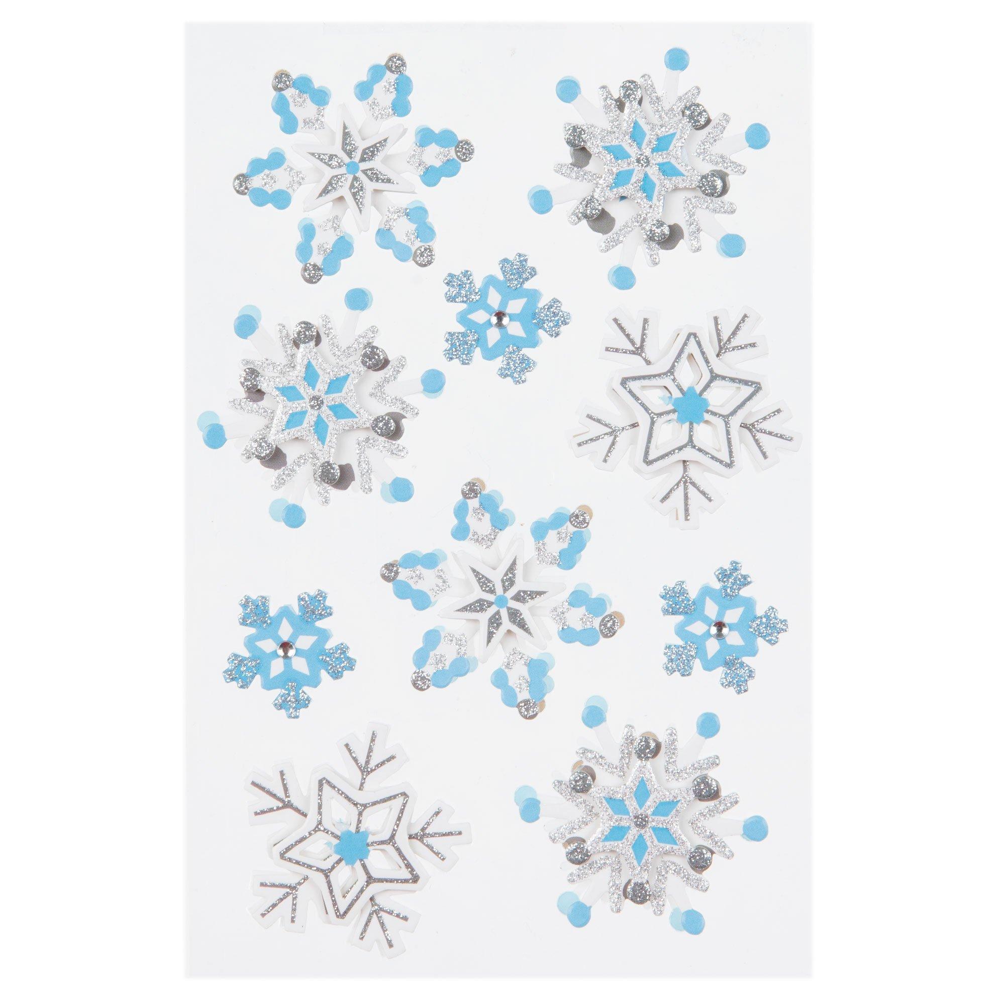 Snowflake Glitter 3D Stickers Hobby Lobby 855825