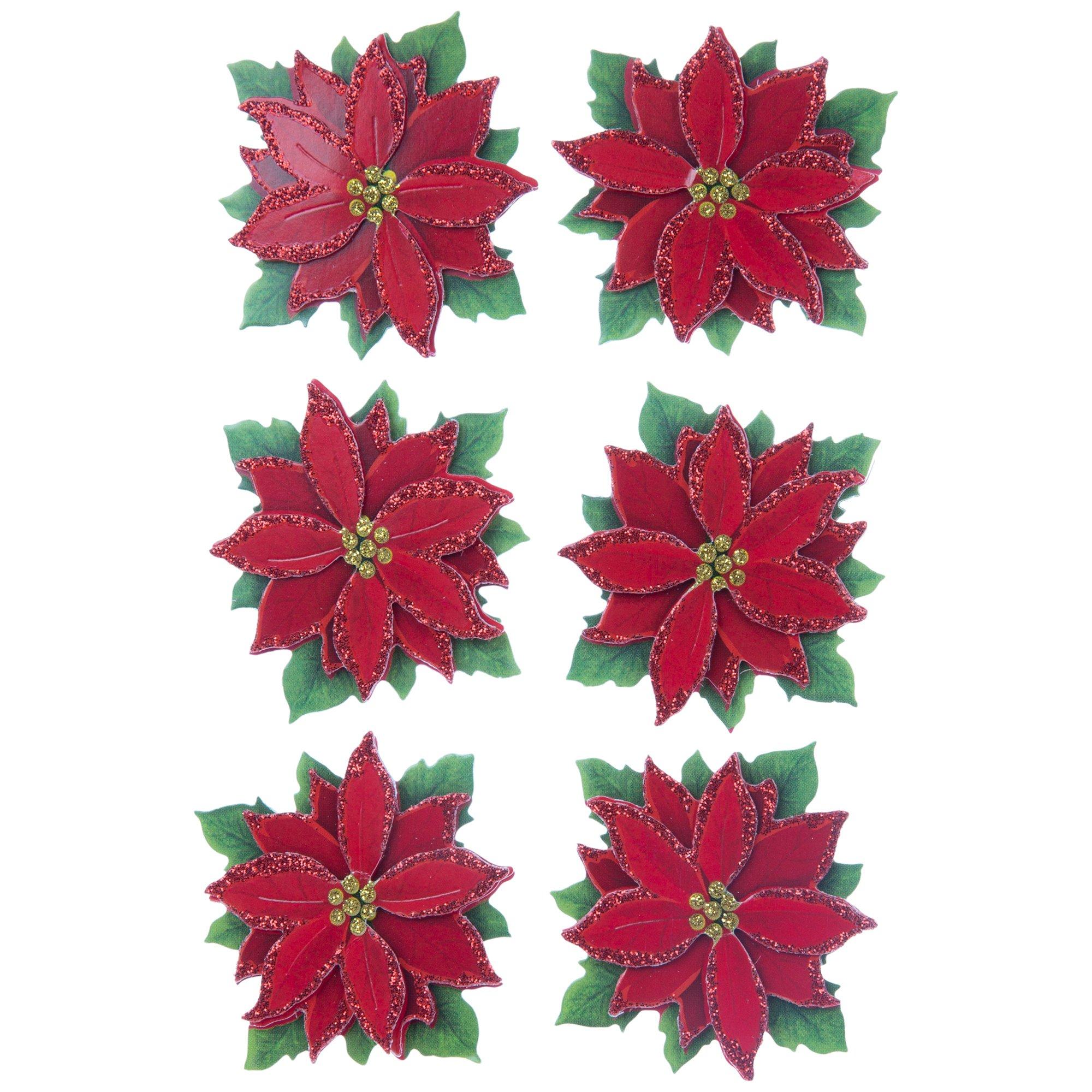 Poinsettia 3D Stickers Hobby Lobby 859215