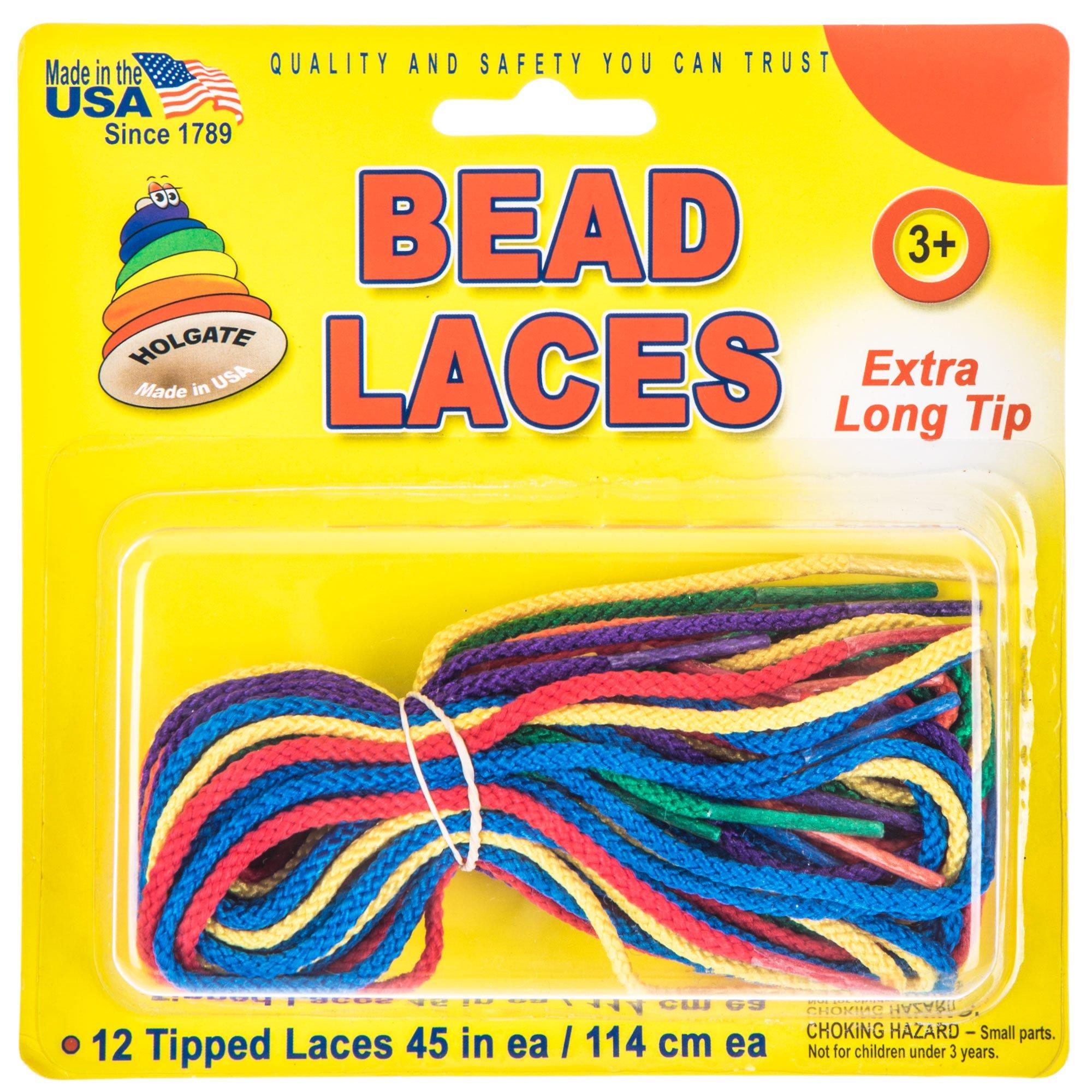 Lace It Up Tipped Bead Laces - 12 Pc.