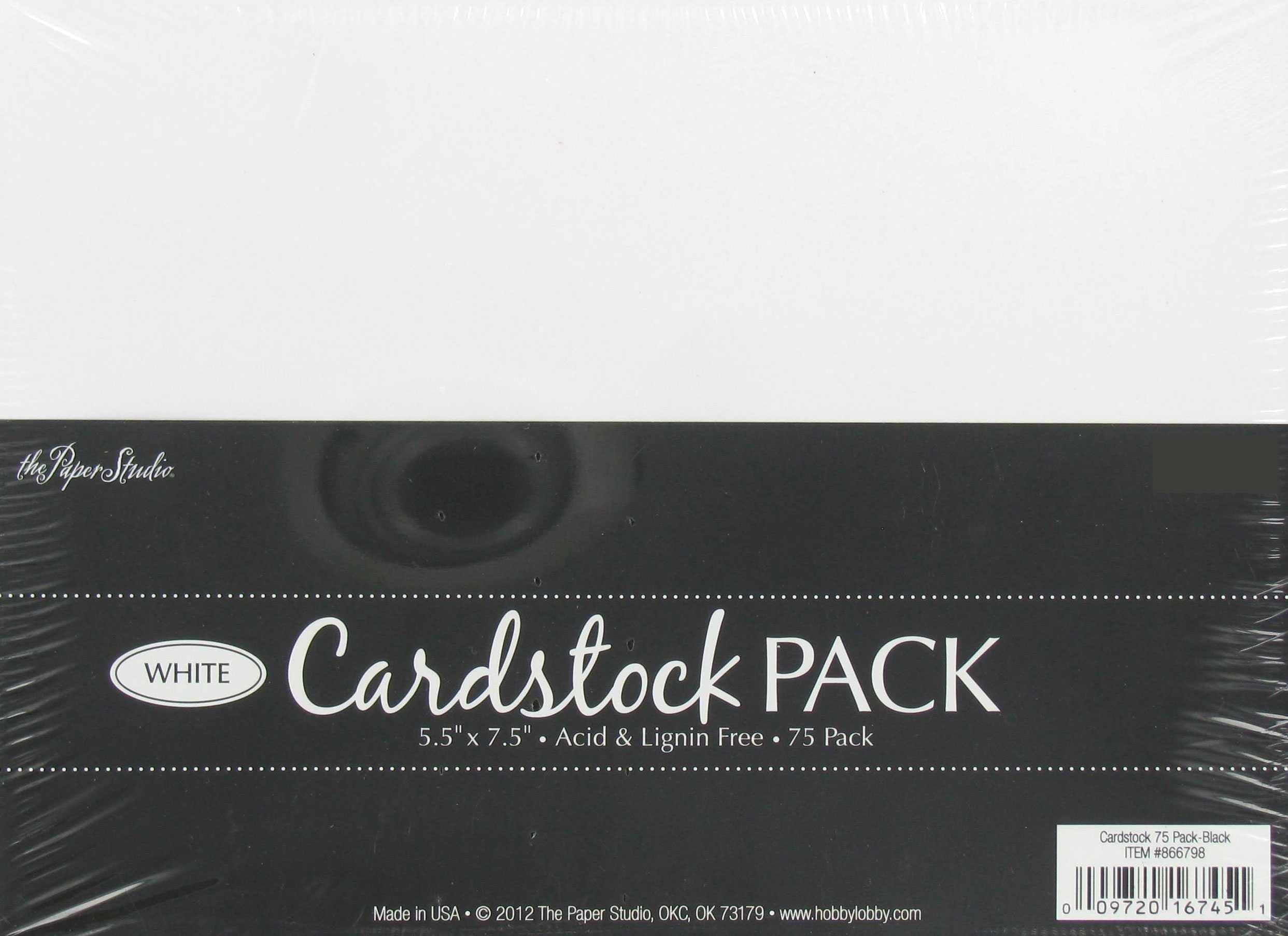 White Cardstock Paper Pack, Hobby Lobby