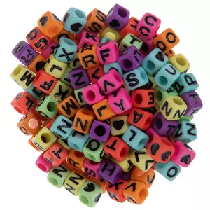  Hygloss Products ABC Wood Beads - Bright Colored Wooden  Alphabet Craft Letter Beads - 10mm, 225 Pack (8906)