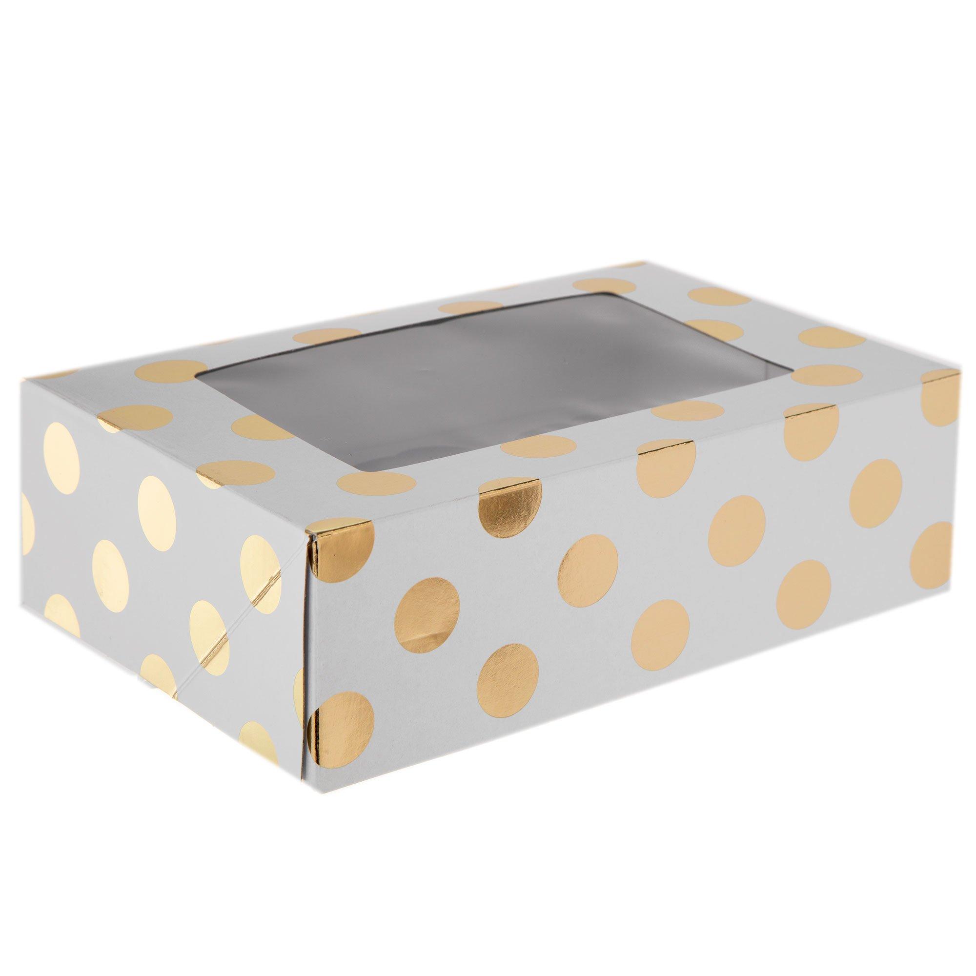White & Gold Foil Polka Dot Cupcake Boxes Hobby Lobby 879254