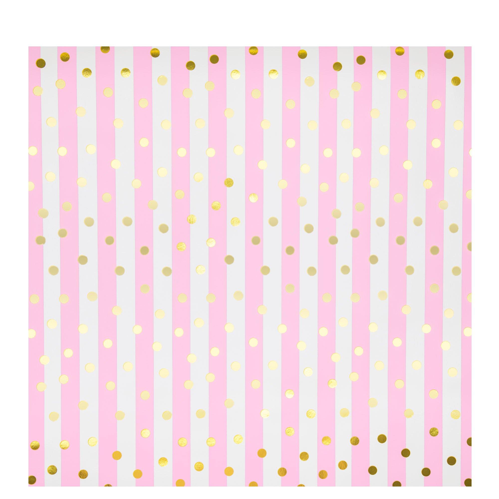 Pink & White Striped Tissue Paper, 8 Sheets