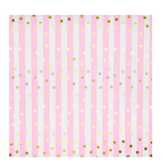 Gold Polka & Pink Striped Gift Wrap, Hobby Lobby