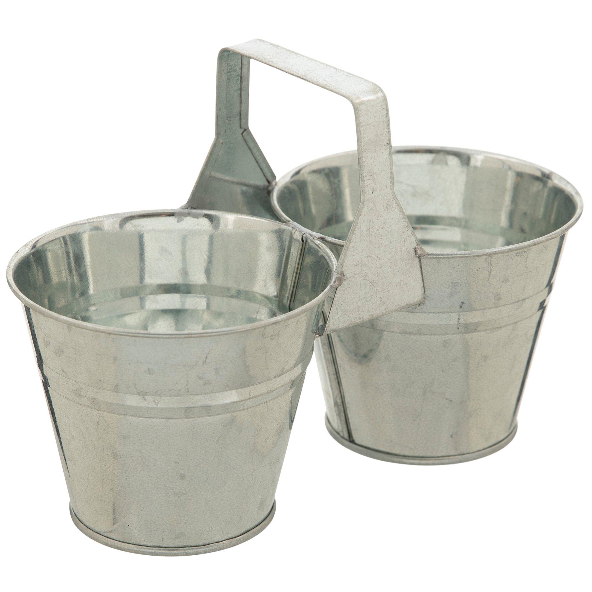 Galvanized Metal Double Bucket Hobby Lobby 883090