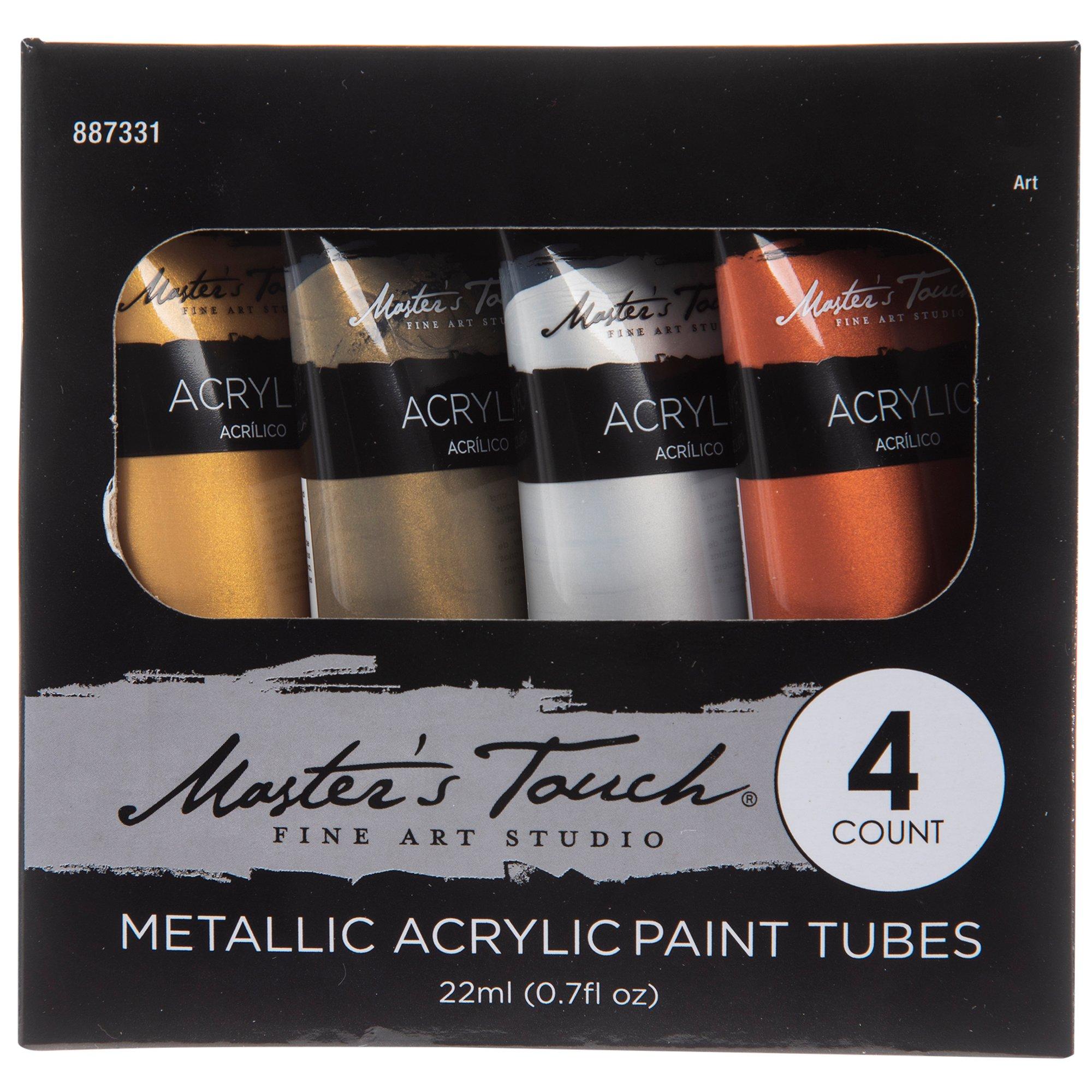 Arteza Metallic Acrylic Paint, Set of 36 Colors/Tubes 22 mL, 0.74 oz. with Box