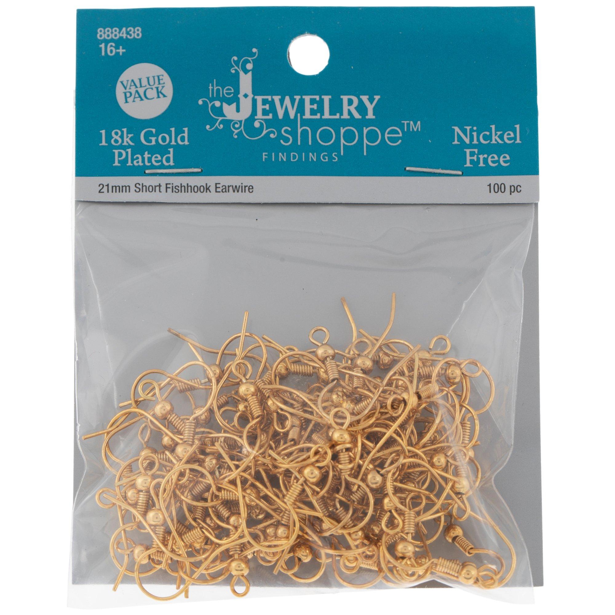 18K Gold Plated Fishhook Earwire Value Pack - 21mm, Hobby Lobby