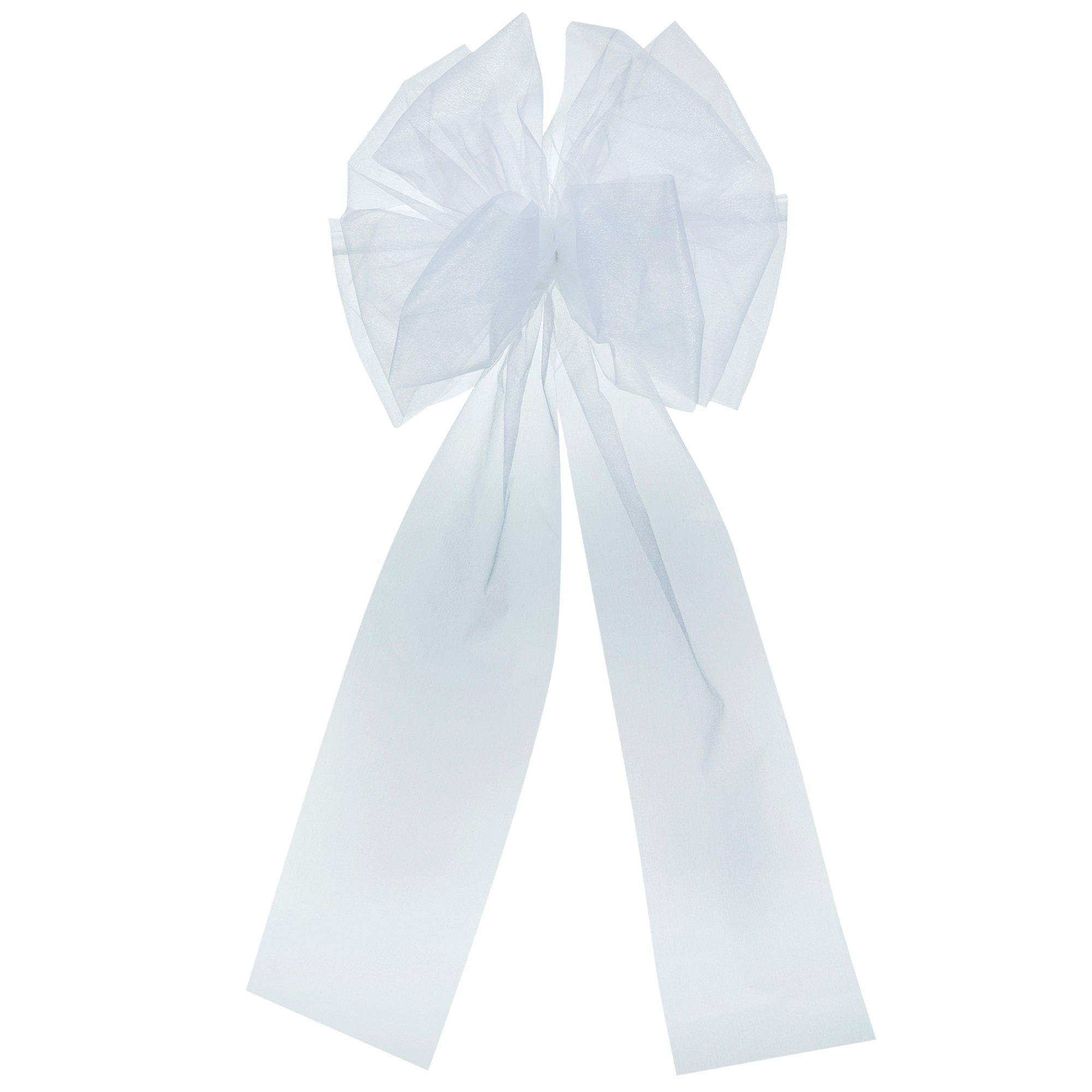 Personalised Organza White Hair Bow – Gigi & Olive