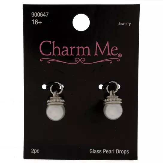 Glass Pearl Teardrop Charms, Hobby Lobby