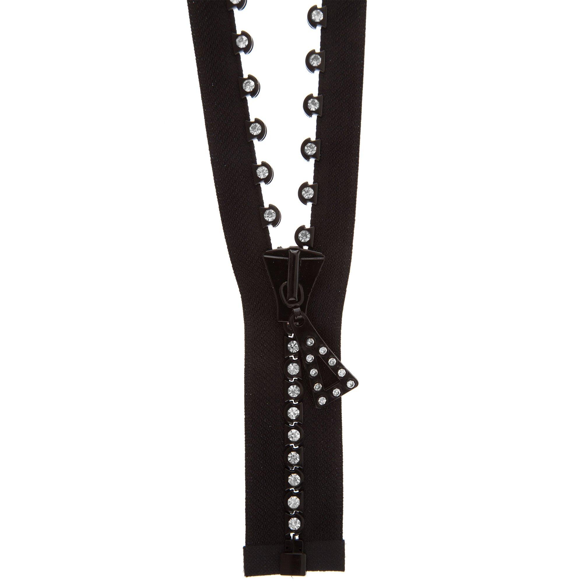 Black Rhinestone Separating Zipper 24" Hobby Lobby 900761