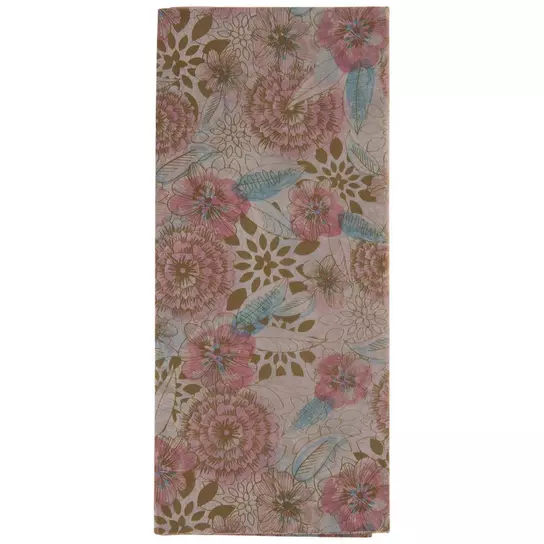 Pink & Mint Metallic Floral Tissue Paper