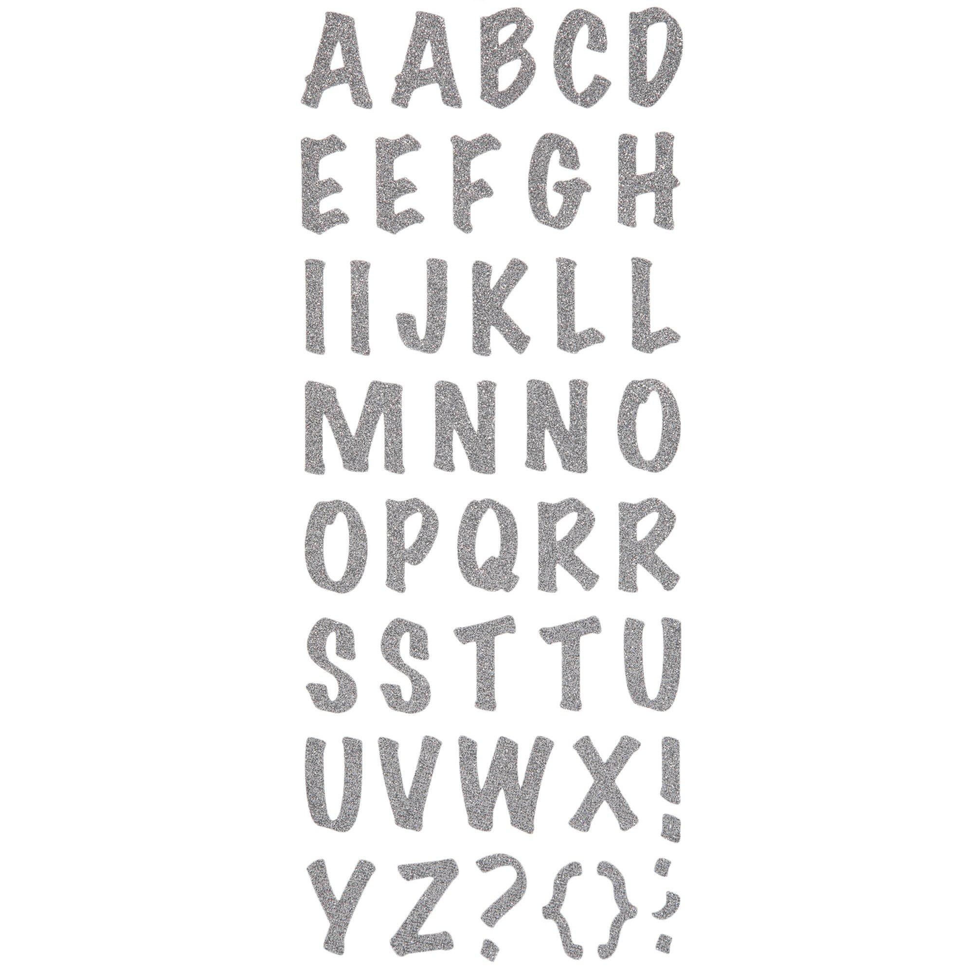 Franklin Alphabet Stickers, Gold Glitter, 3 1/2 inches, 65 Stickers, Mardel