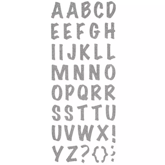 Recollections Small Silver Alphabet Stickers - Each
