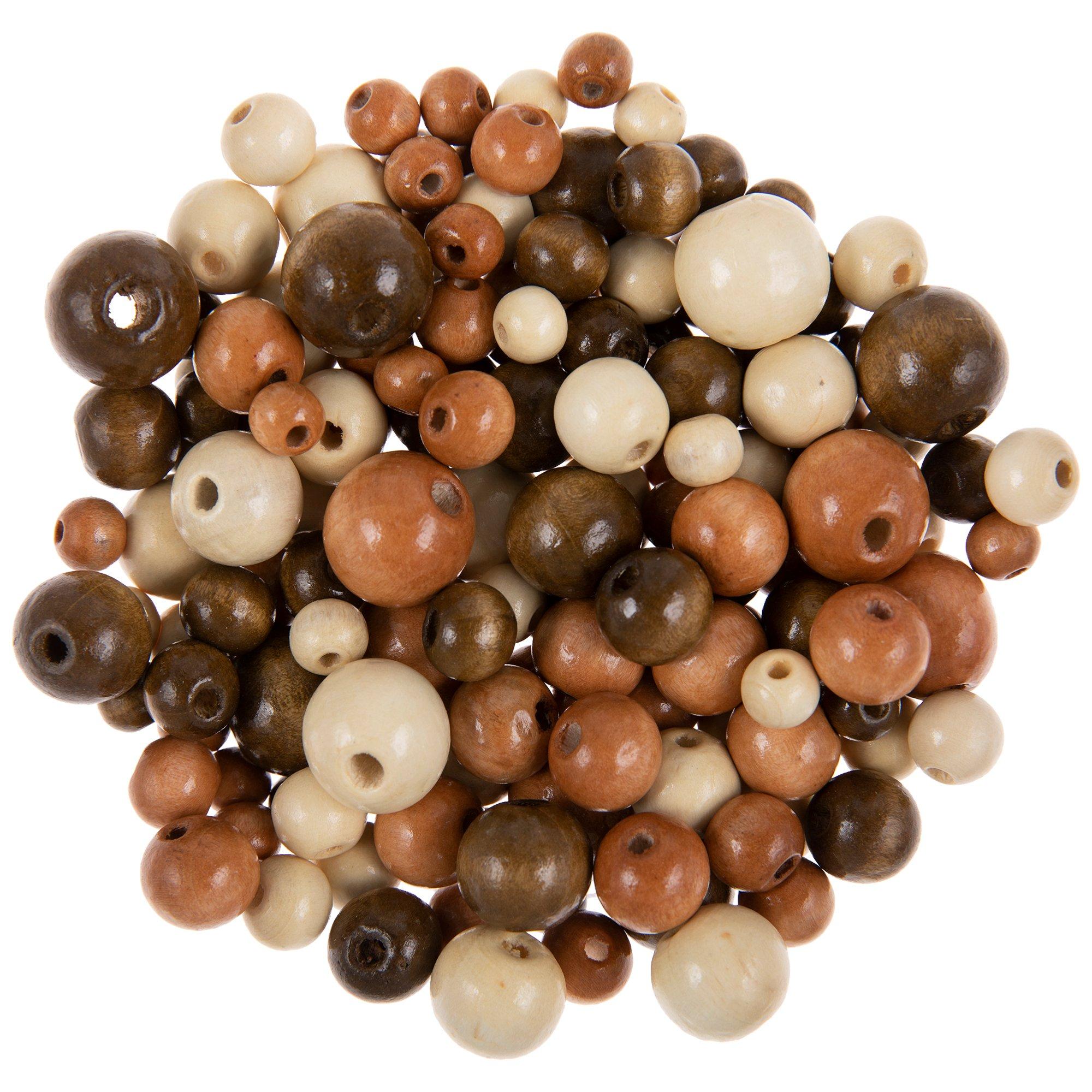 Wooden Beads for Crafts and Jewelry Making (5 Designs, 15 Sizes, 700 Pack),  PACK - Kroger