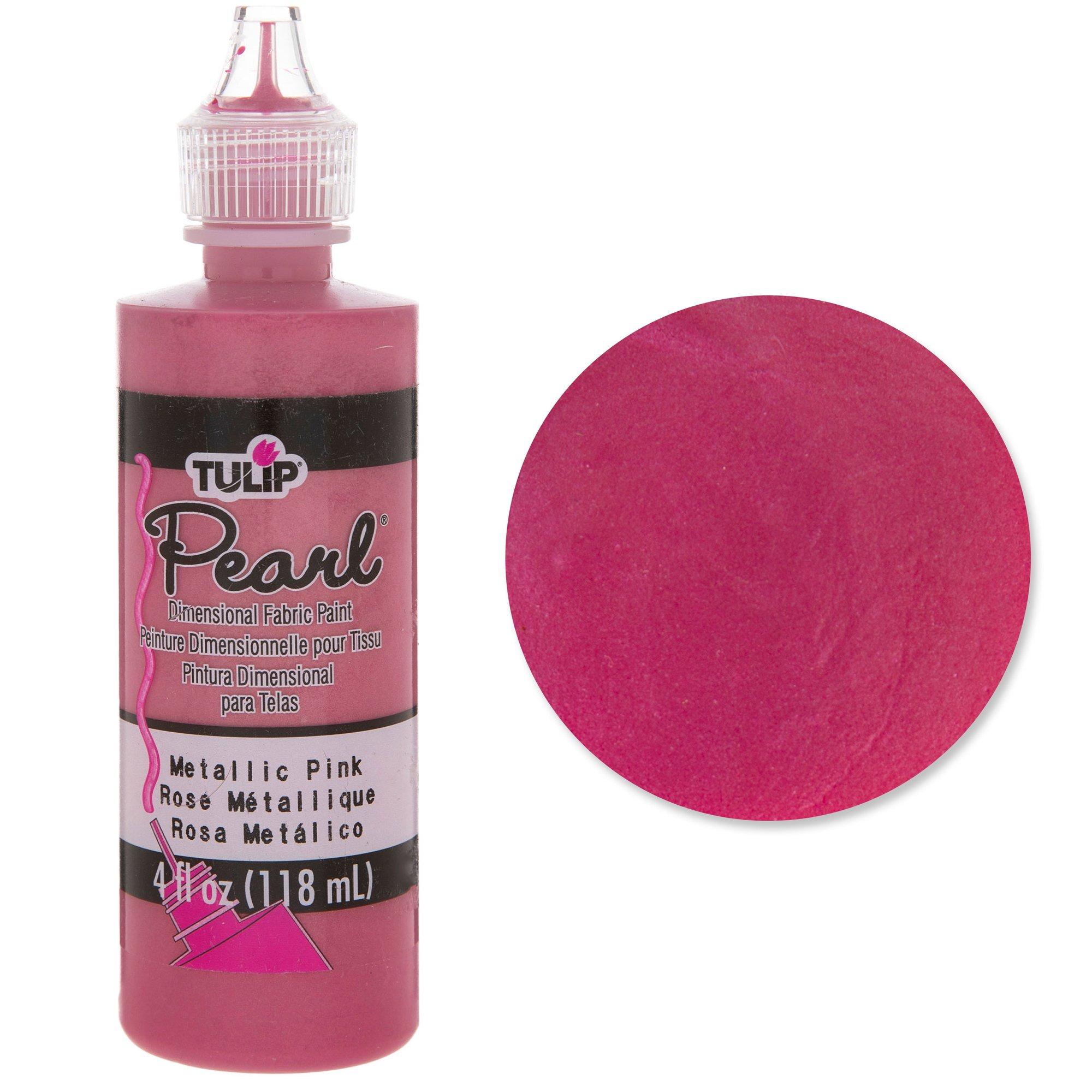 Tulip Dimensional Fabric Paint 26527 Dfpt 4oz Pearl Metallic Pink, MetallicPink, 4 fl oz