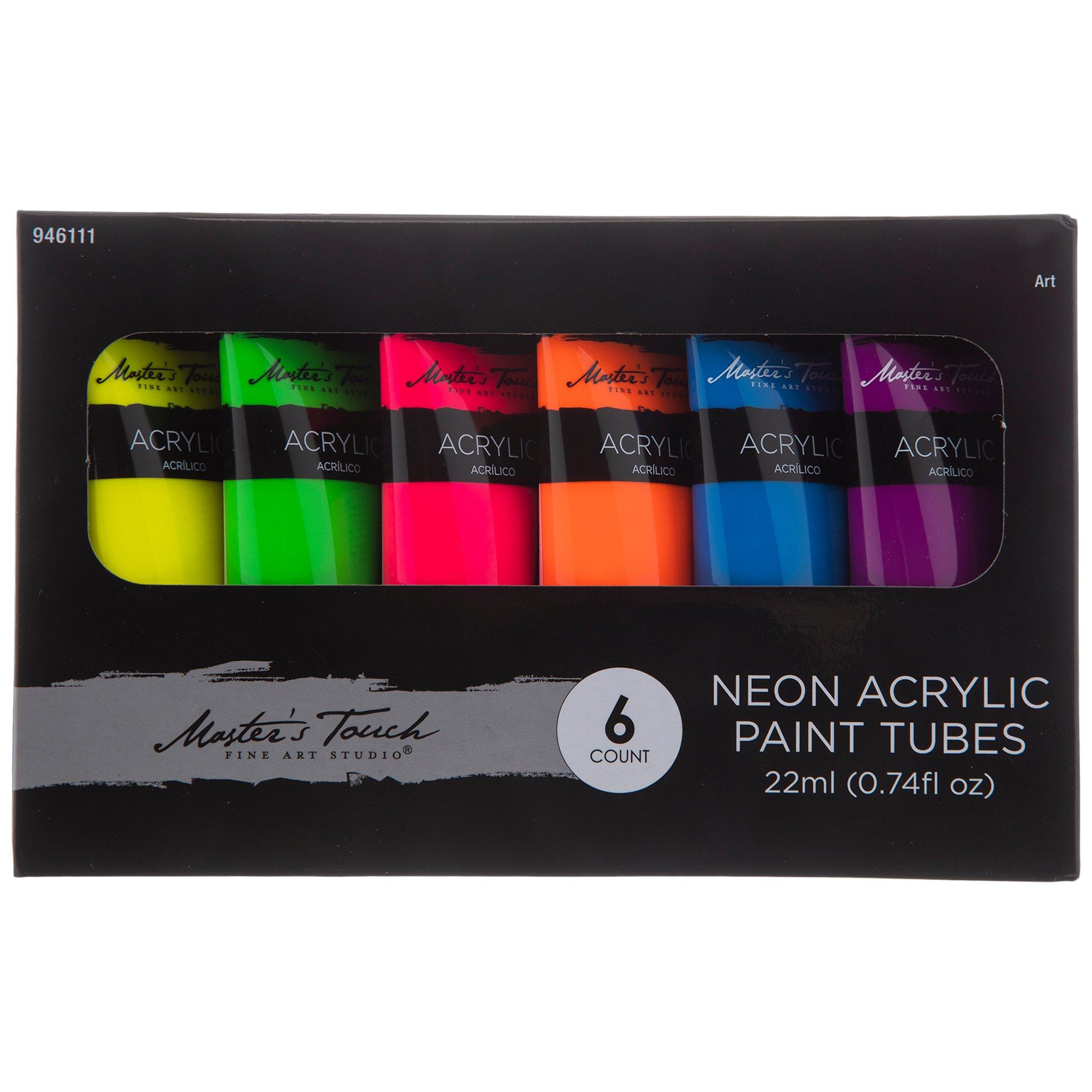 Blacklight Reactive Fluorescent Acrylic Paints 12 Pack 3/4 Ounce Jars
