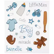 Hush Little Baby Stickers 12X12-Baby Boy Elements - 709388331972