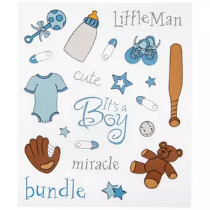 Stickers, baby boy, 15x16,5 cm, 1 sheet [HOB-28883] - Packlinq