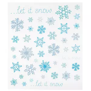 Outus Snowflake Decoration Stickers Winter Glitter Snowflake Stickers  Labels Assorted Size Dot Snowflake Glitter Stickers for Home, Bar, DIY and