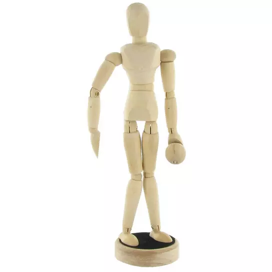 13'' Wood Artist Drawing Manikin Jointed Mannequin with Base and Flexible  Body Perfect for Home Decoration/Drawing (13 Male)