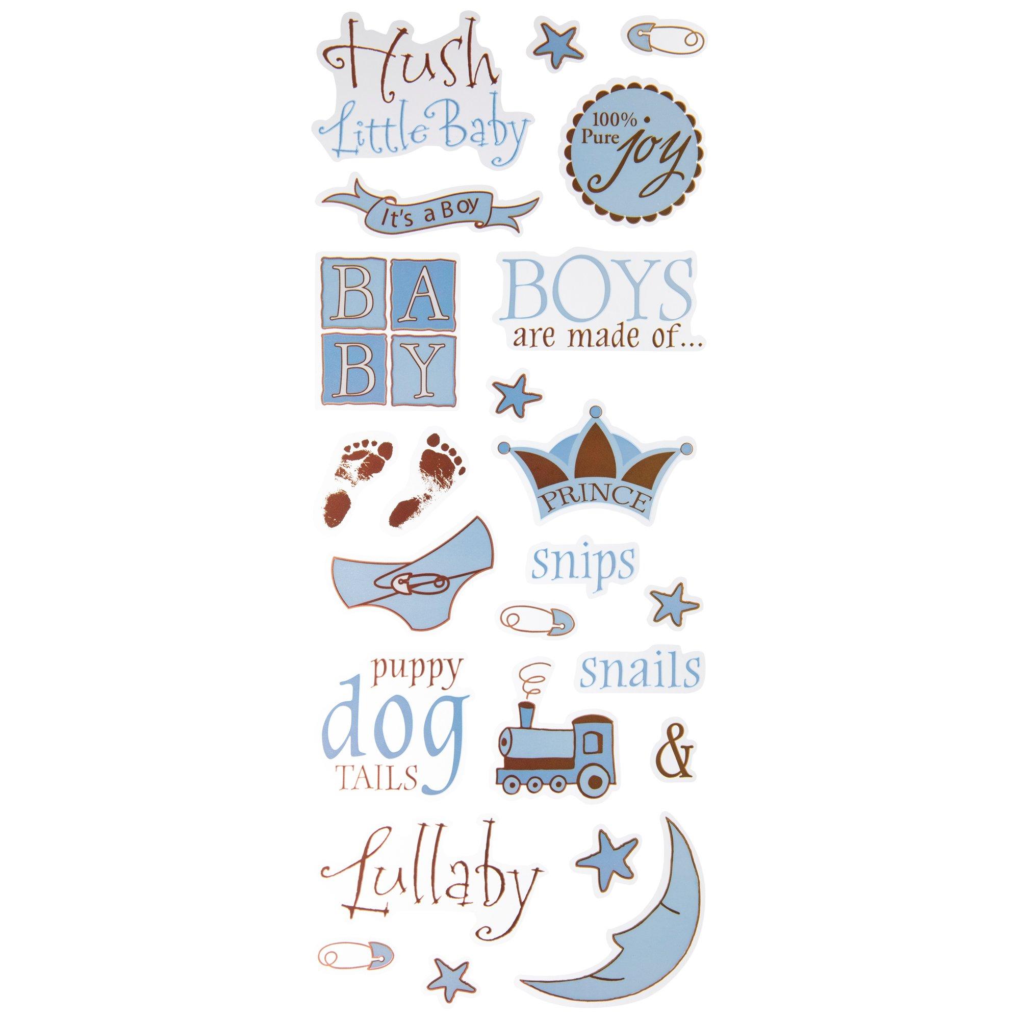 Baby Scrapbook Stickers - Baby Boy Scrapbook Stickers with Cute Phrases,  Animals, Toys Design | Baby Stickers for Scrapbooking, Photo Album, Diary
