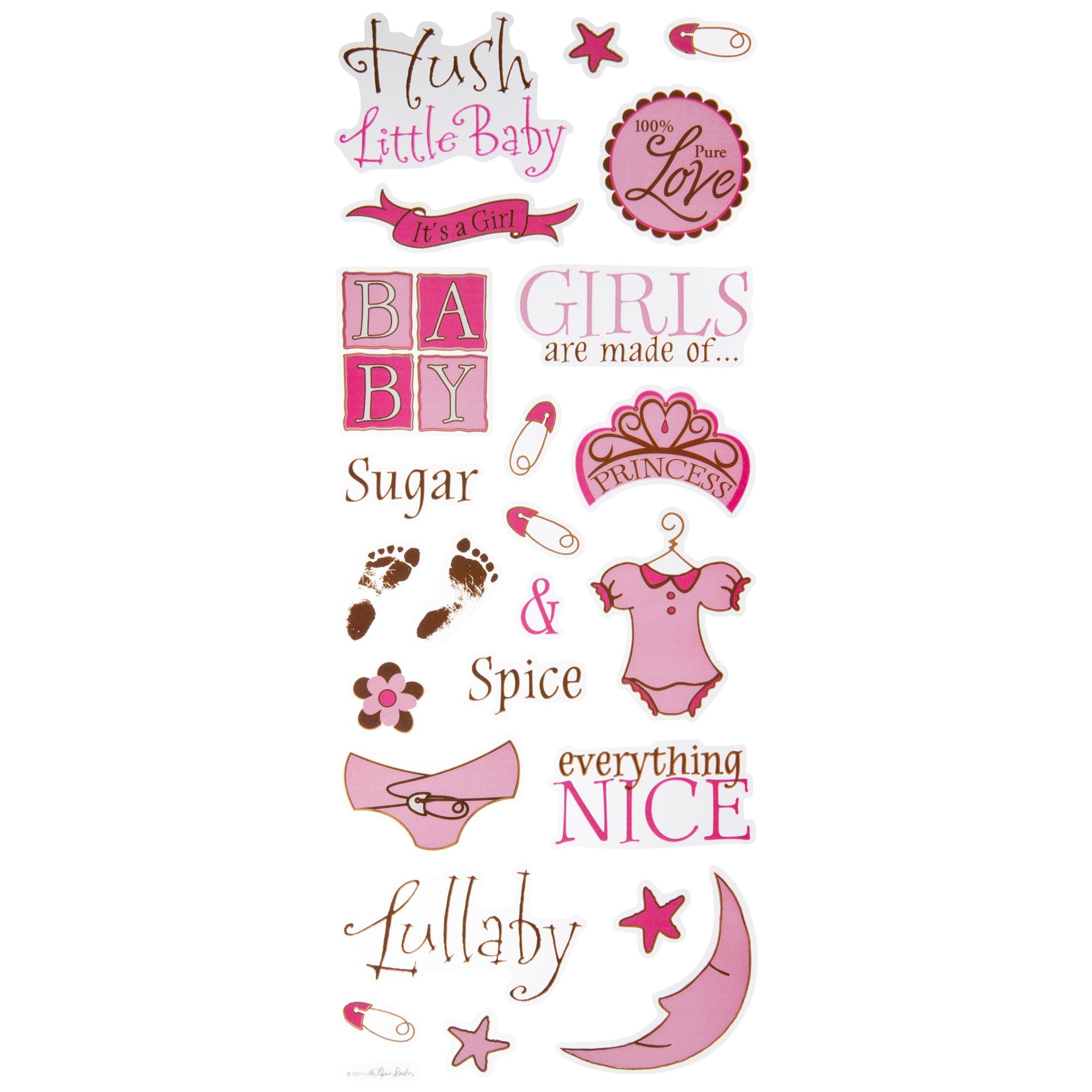 Digital Project Life Baby Girl Edition Scrapbook Stickers