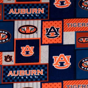 Auburn Block Collegiate Fleece Fabric
