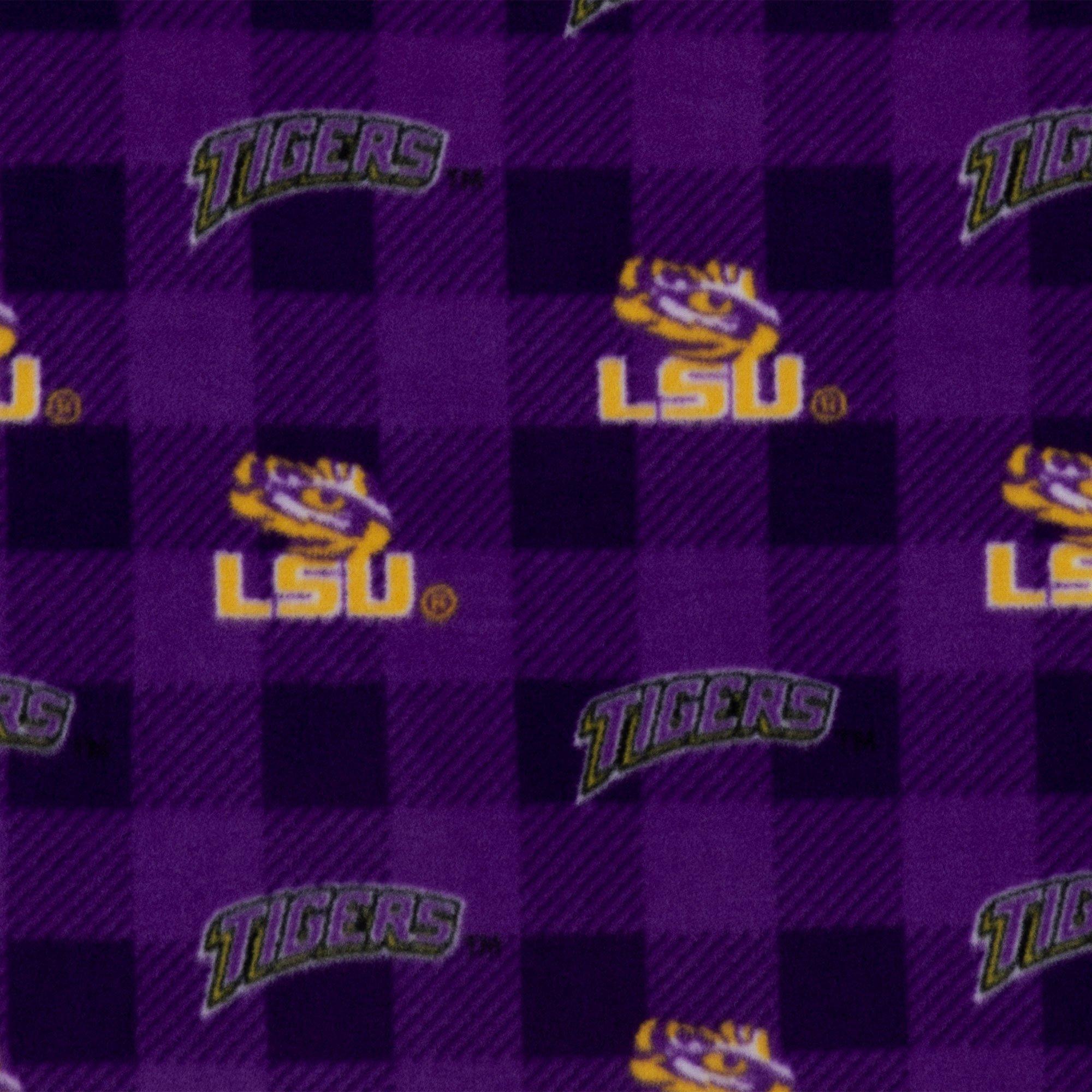 LSU Allover Collegiate Fleece Fabric Hobby Lobby 952598