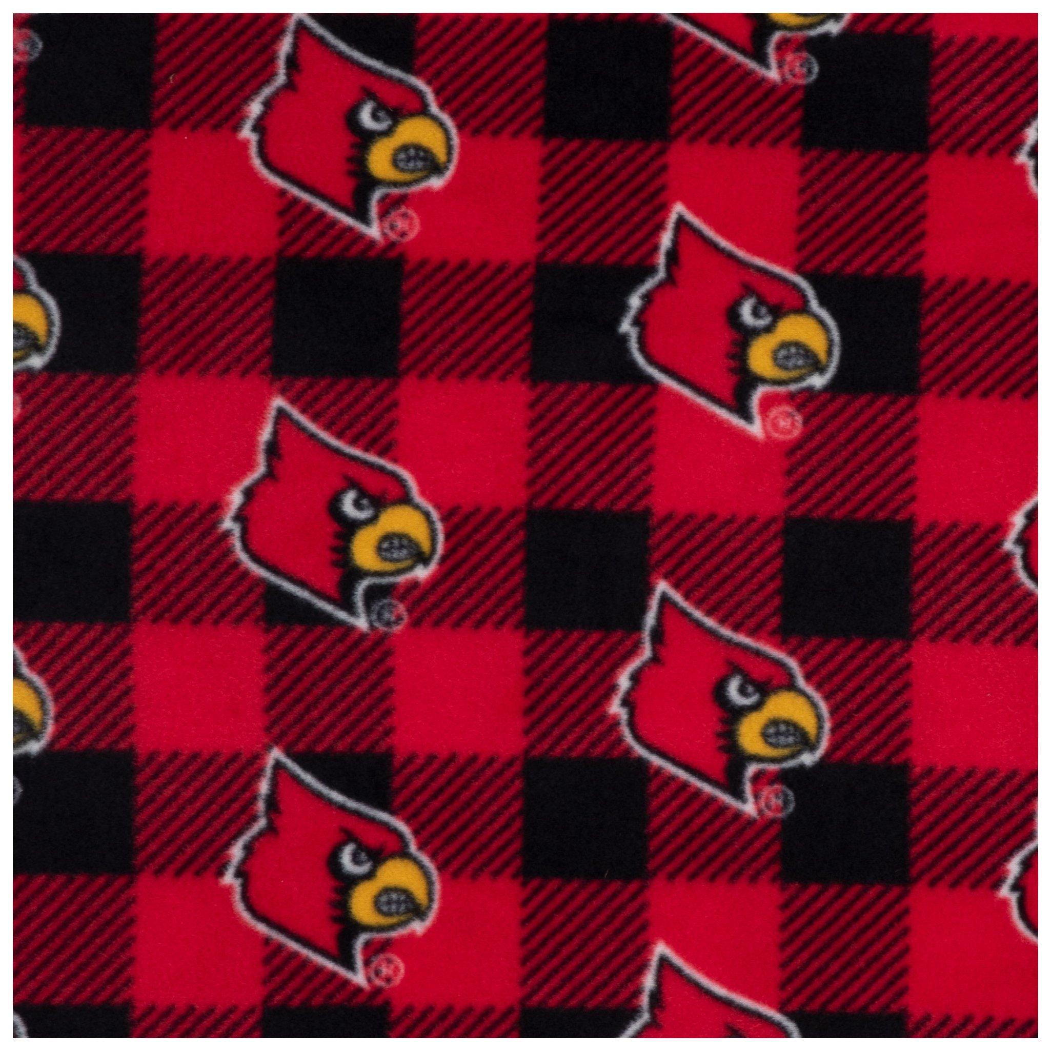 Louisville Buffalo Check Collegiate Fleece Fabric, Hobby Lobby