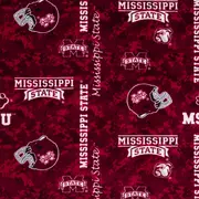 Mississippi State Allover Collegiate Fleece Fabric