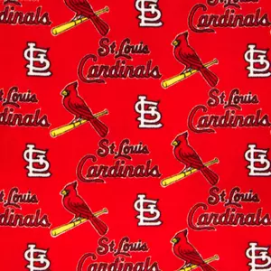 Fabric Traditions MLB Cotton Broadcloth St. Louis Cardinals Black/Red
