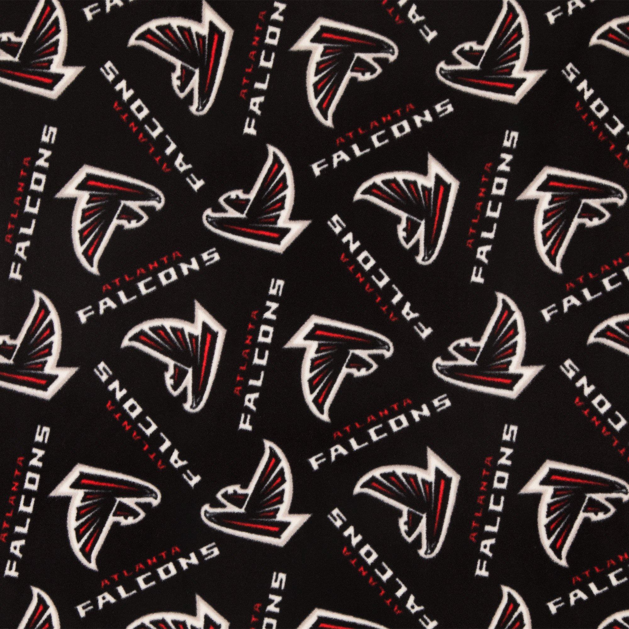 : NFL Atlanta Falcons Football Print Fleece Fabric By