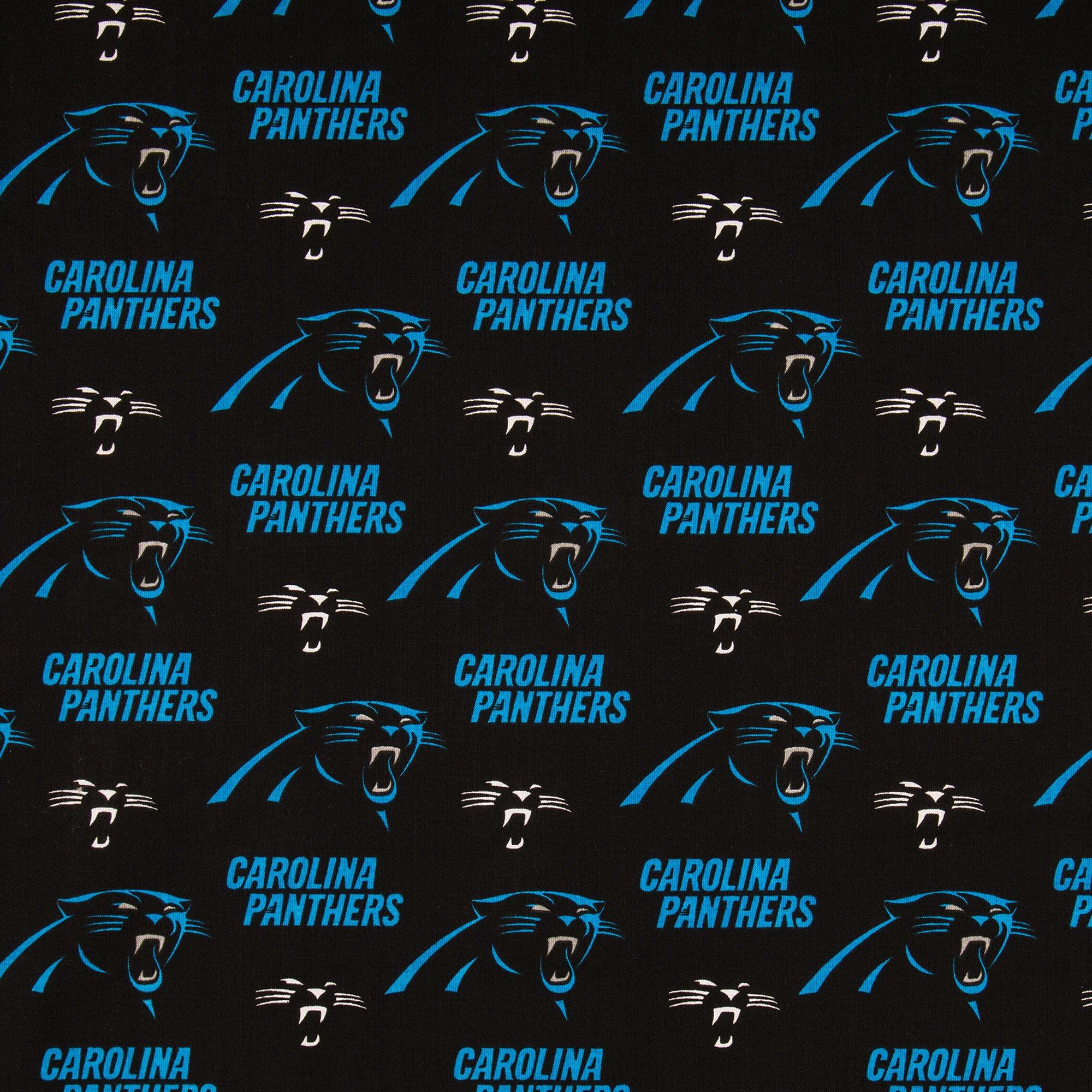 : NFL Cotton Broadcloth Carolina Panthers Black/Blue