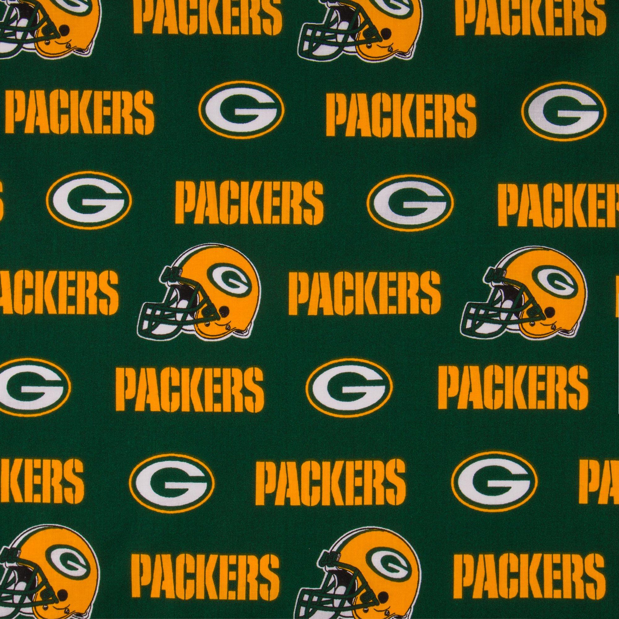 NFL GB GREEN BAY PACKERS Football Distressed, HALF Yard (18”x 44”) Cotton  Fabric